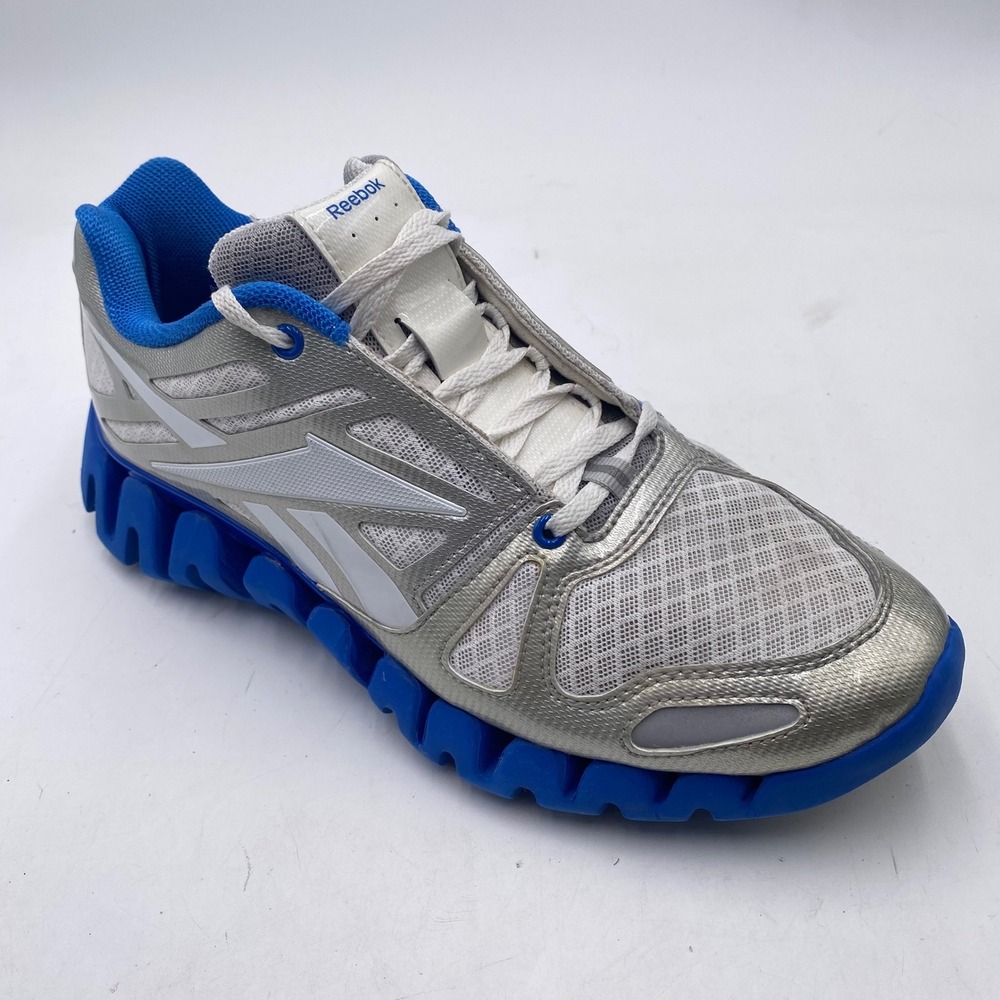 Reebok ZigTech ZigDynamic Running Shoes Mens 8 Silver Blue V51102 Zig Tech
